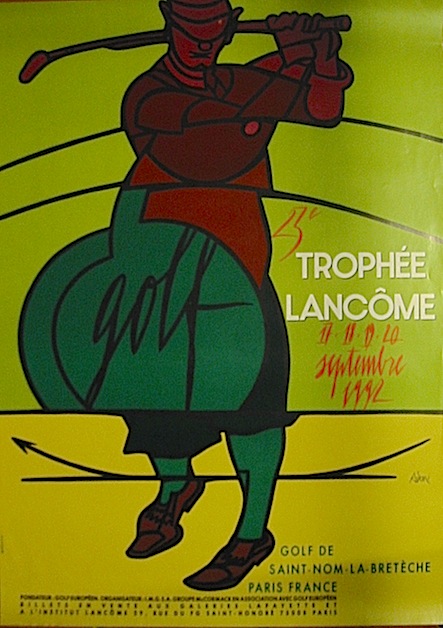 Valerio Adami Golf. 23e Trophée Lancome. 17-18-19-20 septembre 1992. Saint-Nom-la-Bretèche 1992 Paris Imp. Karcher